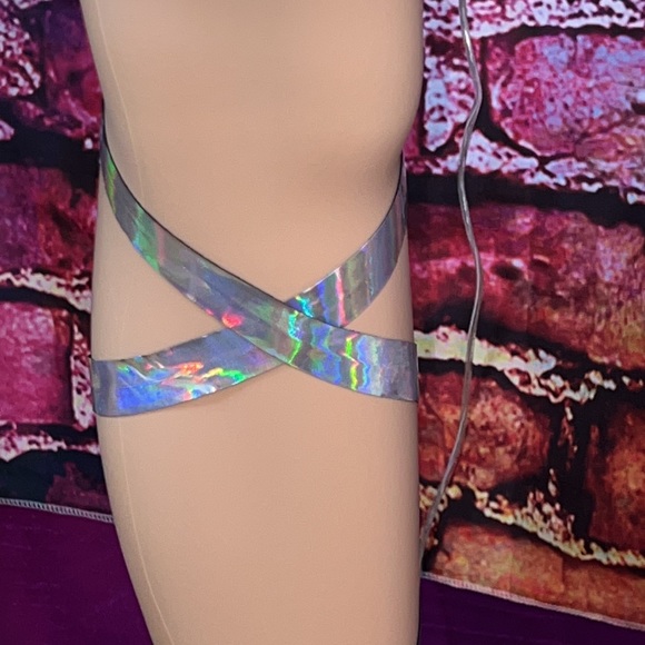 New, Silver Holographic Leg Wraps - Picture 2 of 10
